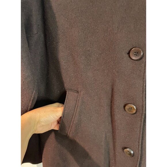 Jones New York Signature Brown Wool Blend Coat With Faux Fur Collar P/M - Picture 5 of 13